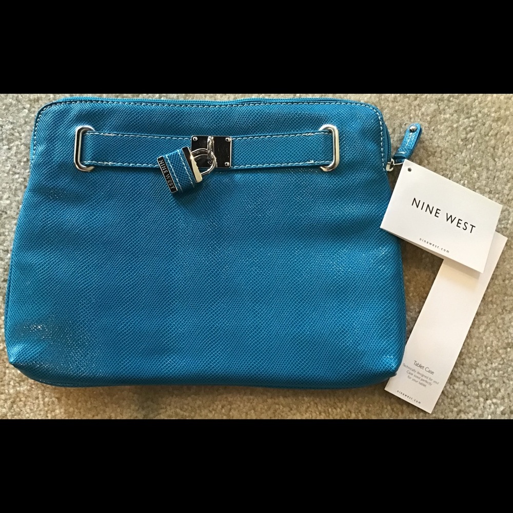 Nine West Clutch Bag in Shiny Blue NWT